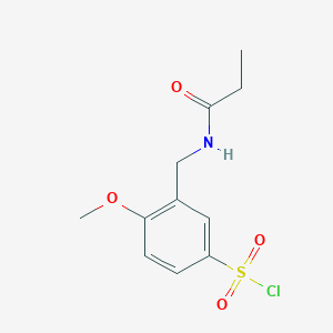 4-Methoxy-3-(propanamidomethyl)benzene-1-sulfonyl chloride