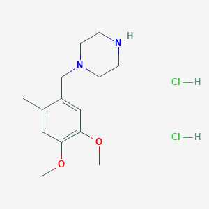 molecular formula C14H24Cl2N2O2 B2693795 1-[(4,5-Dimethoxy-2-methylphenyl)methyl]piperazine dihydrochloride CAS No. 1052549-49-1