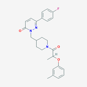 6-(4-Fluorophenyl)-2-({1-[2-(3-methylphenoxy)propanoyl]piperidin-4-yl}methyl)-2,3-dihydropyridazin-3-one