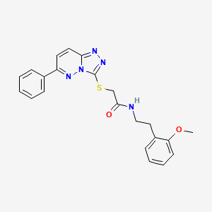 molecular formula C22H21N5O2S B2693798 N-(2-methoxyphenethyl)-2-((6-phenyl-[1,2,4]triazolo[4,3-b]pyridazin-3-yl)thio)acetamide CAS No. 894037-42-4