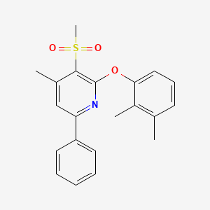 molecular formula C21H21NO3S B2693801 2-(2,3-Dimethylphenoxy)-4-methyl-3-(methylsulfonyl)-6-phenylpyridine CAS No. 477845-41-3