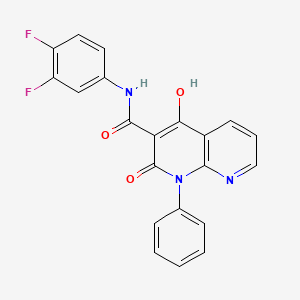molecular formula C21H13F2N3O3 B2693810 N-(3,4-difluorophenyl)-4-hydroxy-2-oxo-1-phenyl-1,2-dihydro-1,8-naphthyridine-3-carboxamide CAS No. 1251625-11-2