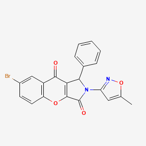 molecular formula C21H13BrN2O4 B2693819 7-Bromo-2-(5-methylisoxazol-3-yl)-1-phenyl-1,2-dihydrochromeno[2,3-c]pyrrole-3,9-dione CAS No. 874395-32-1