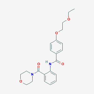 molecular formula C22H26N2O5 B269382 4-(2-ethoxyethoxy)-N-[2-(4-morpholinylcarbonyl)phenyl]benzamide 