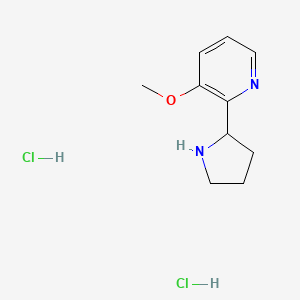 molecular formula C10H16Cl2N2O B2693826 3-Methoxy-2-(pyrrolidin-2-yl)pyridine dihydrochloride CAS No. 2138072-72-5