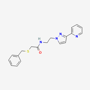 2-(benzylthio)-N-(2-(3-(pyridin-2-yl)-1H-pyrazol-1-yl)ethyl)acetamide