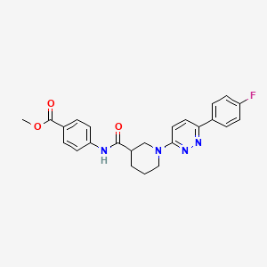 molecular formula C24H23FN4O3 B2693835 Methyl 4-(1-(6-(4-fluorophenyl)pyridazin-3-yl)piperidine-3-carboxamido)benzoate CAS No. 1105232-60-7