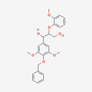 molecular formula C25H28O7 B2693838 1-(4-(Benzyloxy)-3,5-dimethoxyphenyl)-2-(2-methoxyphenoxy)propane-1,3-diol CAS No. 535967-76-1