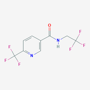 molecular formula C9H6F6N2O B2693857 N-(2,2,2-Trifluoroethyl)-6-(trifluoromethyl)pyridine-3-carboxamide CAS No. 2193722-53-9