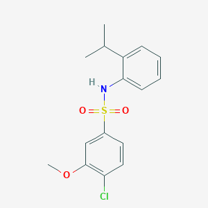 molecular formula C16H18ClNO3S B2693859 4-chloro-3-methoxy-N-[2-(propan-2-yl)phenyl]benzene-1-sulfonamide CAS No. 2415622-56-7