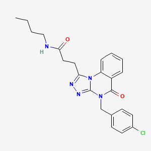 molecular formula C23H24ClN5O2 B2693860 N-butyl-3-(4-(4-chlorobenzyl)-5-oxo-4,5-dihydro-[1,2,4]triazolo[4,3-a]quinazolin-1-yl)propanamide CAS No. 902922-80-9