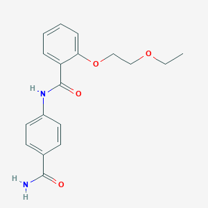 molecular formula C18H20N2O4 B269387 N-(4-carbamoylphenyl)-2-(2-ethoxyethoxy)benzamide 