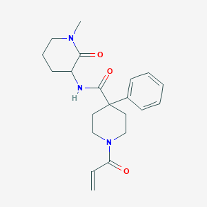 molecular formula C21H27N3O3 B2693871 N-(1-Methyl-2-oxopiperidin-3-yl)-4-phenyl-1-prop-2-enoylpiperidine-4-carboxamide CAS No. 2197249-85-5