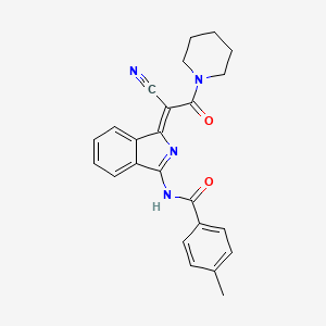 (Z)-N-(1-(1-cyano-2-oxo-2-(piperidin-1-yl)ethylidene)-1H-isoindol-3-yl)-4-methylbenzamide