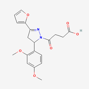 4-(5-(2,4-dimethoxyphenyl)-3-(furan-2-yl)-4,5-dihydro-1H-pyrazol-1-yl)-4-oxobutanoic acid