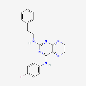molecular formula C20H17FN6 B2693891 N4-(4-氟苯基)-N2-苯乙基喋呤-2,4-二胺 CAS No. 946348-09-0