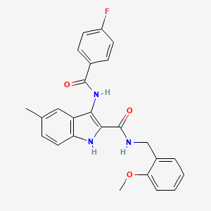 molecular formula C25H22FN3O3 B2693892 N-(3-bromobenzyl)-3-(4-pyrrolidin-1-ylphenyl)-1,2,4-oxadiazole-5-carboxamide CAS No. 1029724-91-1