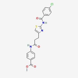 Methyl 4-(3-(2-(4-chlorobenzamido)thiazol-4-yl)propanamido)benzoate