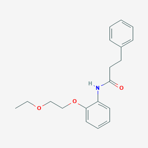 molecular formula C19H23NO3 B269391 N-[2-(2-ethoxyethoxy)phenyl]-3-phenylpropanamide 