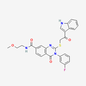 3-(3-fluorophenyl)-2-{[2-(1H-indol-3-yl)-2-oxoethyl]sulfanyl}-N-(2-methoxyethyl)-4-oxo-3,4-dihydroquinazoline-7-carboxamide