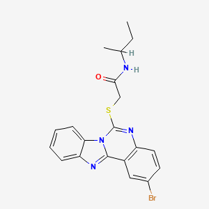 2-[(2-bromobenzimidazo[1,2-c]quinazolin-6-yl)thio]-N-(sec-butyl)acetamide