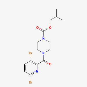 molecular formula C15H19Br2N3O3 B2693920 2-Methylpropyl 4-(3,6-dibromopyridine-2-carbonyl)piperazine-1-carboxylate CAS No. 1798709-24-6