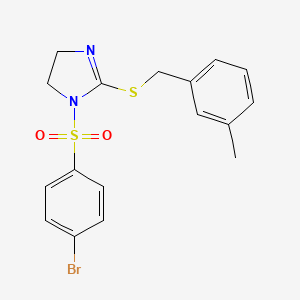 1-(4-Bromophenyl)sulfonyl-2-[(3-methylphenyl)methylsulfanyl]-4,5-dihydroimidazole