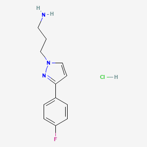 3-[3-(4-Fluorophenyl)-1H-pyrazol-1-yl]propan-1-amine hydrochloride