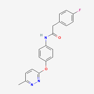 2-(4-fluorophenyl)-N-(4-((6-methylpyridazin-3-yl)oxy)phenyl)acetamide