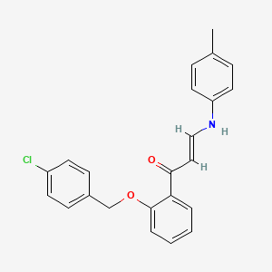 (E)-1-[2-[(4-chlorophenyl)methoxy]phenyl]-3-(4-methylanilino)prop-2-en-1-one