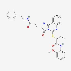 N-(2-methoxyphenyl)-2-[(3-oxo-2-{2-[(2-phenylethyl)carbamoyl]ethyl}-2H,3H-imidazo[1,2-c]quinazolin-5-yl)sulfanyl]butanamide