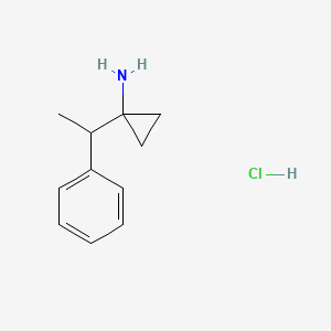 molecular formula C11H16ClN B2693938 1-(1-Phenylethyl)cyclopropan-1-amine;hydrochloride CAS No. 2305251-73-2