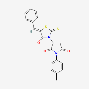 (Z)-3-(5-benzylidene-4-oxo-2-thioxothiazolidin-3-yl)-1-(p-tolyl)pyrrolidine-2,5-dione