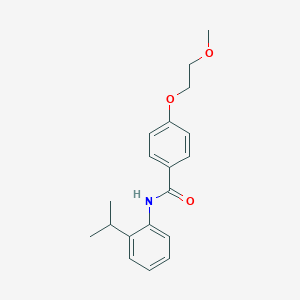 molecular formula C19H23NO3 B269394 N-(2-isopropylphenyl)-4-(2-methoxyethoxy)benzamide 