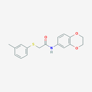 molecular formula C17H17NO3S B2693942 N-(2,3-二氢-1,4-苯并二氧杂环己-6-基)-2-[(3-甲基苯基)硫代]乙酰胺 CAS No. 328287-32-7