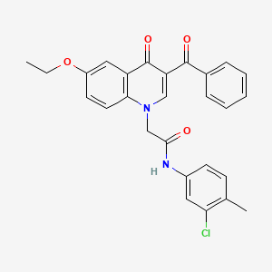 molecular formula C27H23ClN2O4 B2693954 2-(3-benzoyl-6-ethoxy-4-oxoquinolin-1(4H)-yl)-N-(3-chloro-4-methylphenyl)acetamide CAS No. 895653-57-3