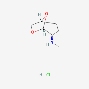 molecular formula C7H14ClNO2 B2693955 (1S,4R,5R)-N-Methyl-6,8-dioxabicyclo[3.2.1]octan-4-amine;hydrochloride CAS No. 2550996-94-4