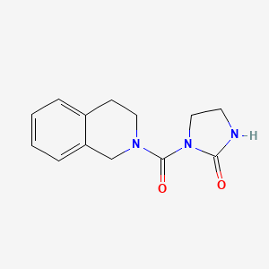 molecular formula C13H15N3O2 B2693956 1-(3,4-dihydro-1H-isoquinoline-2-carbonyl)imidazolidin-2-one CAS No. 877804-06-3
