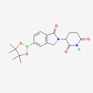 molecular formula C19H23BN2O5 B2693959 3-[3-Oxo-6-(4,4,5,5-tetramethyl-1,3,2-dioxaborolan-2-yl)-1H-isoindol-2-yl]piperidine-2,6-dione CAS No. 2291363-98-7