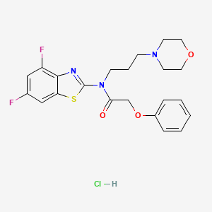 molecular formula C22H24ClF2N3O3S B2693960 N-(4,6-difluorobenzo[d]thiazol-2-yl)-N-(3-morpholinopropyl)-2-phenoxyacetamide hydrochloride CAS No. 1216596-34-7