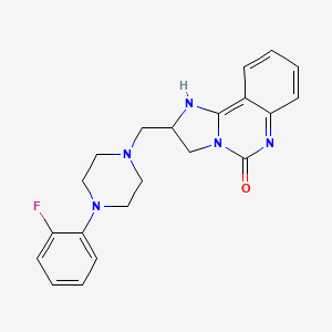 molecular formula C21H22FN5O B2693961 2-{[4-(2-fluorophenyl)piperazino]methyl}-2,6-dihydroimidazo[1,2-c]quinazolin-5(3H)-one CAS No. 477859-05-5