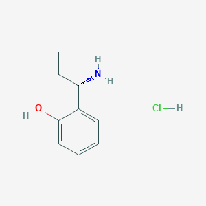 molecular formula C9H14ClNO B2693962 (S)-2-(1-Aminopropyl)phenol hydrochloride CAS No. 123982-76-3