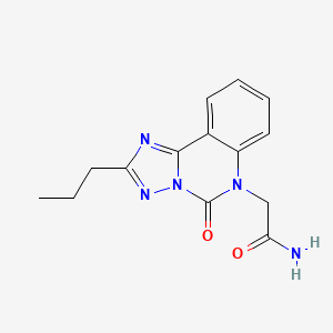 molecular formula C14H15N5O2 B2693963 2-(5-Oxo-2-propyl-[1,2,4]triazolo[1,5-c]quinazolin-6-yl)acetamide CAS No. 2380190-93-0