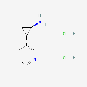 molecular formula C8H12Cl2N2 B2693968 (1R,2S)-2-Pyridin-3-ylcyclopropan-1-amine;dihydrochloride CAS No. 1228924-38-6