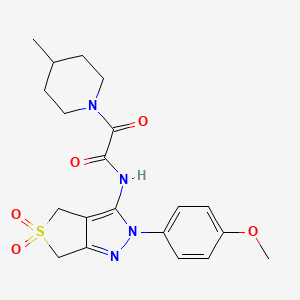 molecular formula C20H24N4O5S B2693972 N-(2-(4-methoxyphenyl)-5,5-dioxido-4,6-dihydro-2H-thieno[3,4-c]pyrazol-3-yl)-2-(4-methylpiperidin-1-yl)-2-oxoacetamide CAS No. 899733-25-6