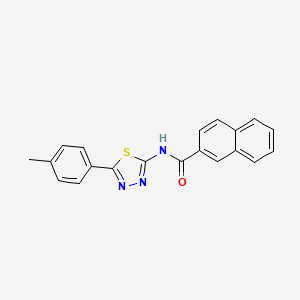 molecular formula C20H15N3OS B2693975 N-[5-(4-甲基苯基)-1,3,4-噻二唑-2-基]萘-2-甲酰胺 CAS No. 391862-64-9