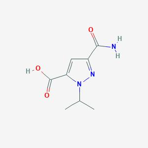 molecular formula C8H11N3O3 B2693980 5-Carbamoyl-2-propan-2-ylpyrazole-3-carboxylic acid CAS No. 1896051-46-9