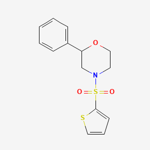 molecular formula C14H15NO3S2 B2693981 2-Phenyl-4-(thiophen-2-ylsulfonyl)morpholine CAS No. 946383-61-5