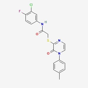 N-(3-chloro-4-fluorophenyl)-2-((3-oxo-4-(p-tolyl)-3,4-dihydropyrazin-2-yl)thio)acetamide