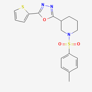 2-(Thiophen-2-yl)-5-(1-tosylpiperidin-3-yl)-1,3,4-oxadiazole